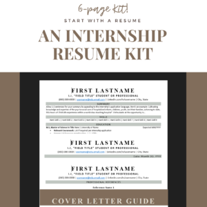 A Internship Resume Template Kit